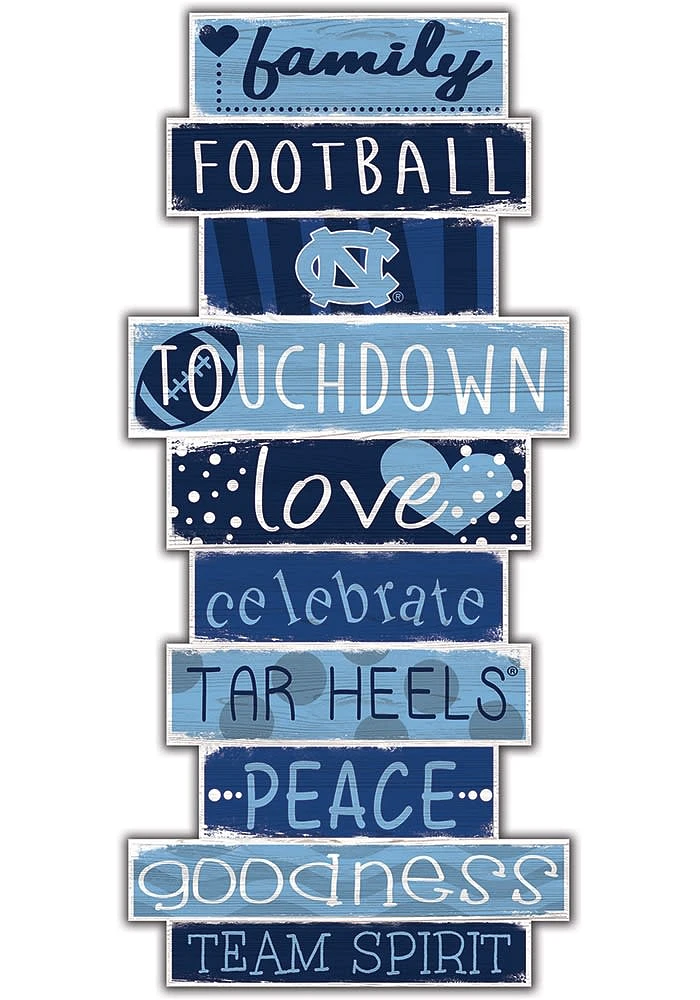 North Carolina Tar Heels Celebrations Stack 24 Inch Sign - Blue