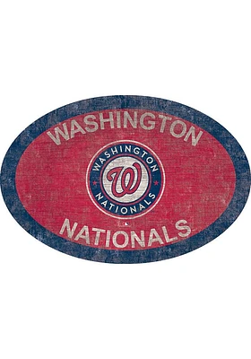 Washington Nationals 46 Inch Oval Team Sign - Red