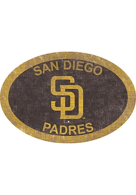 San Diego Padres 46 Inch Oval Team Sign - Brown