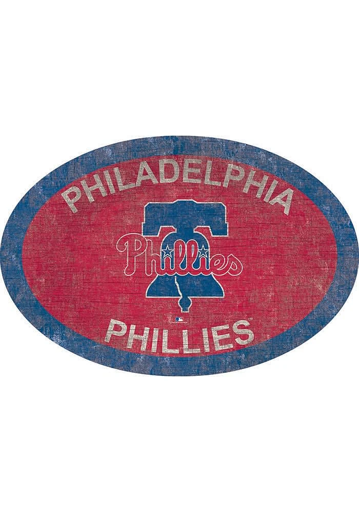 Philadelphia Phillies 46 Inch Oval Team Sign - Red