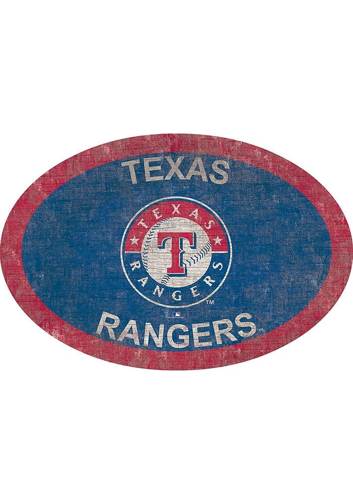 Texas Rangers 46 Inch Oval Team Sign - Blue