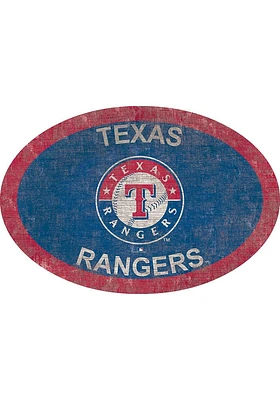 Texas Rangers 46 Inch Oval Team Sign - Blue