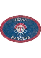 Texas Rangers 46 Inch Oval Team Sign - Blue