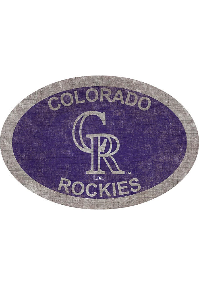 Colorado Rockies 46 Inch Oval Team Sign - Purple