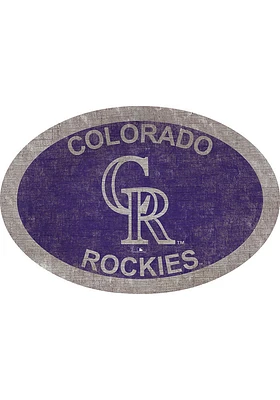 Colorado Rockies 46 Inch Oval Team Sign - Purple