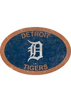 Detroit Tigers 46 Inch Oval Team Sign - Navy Blue