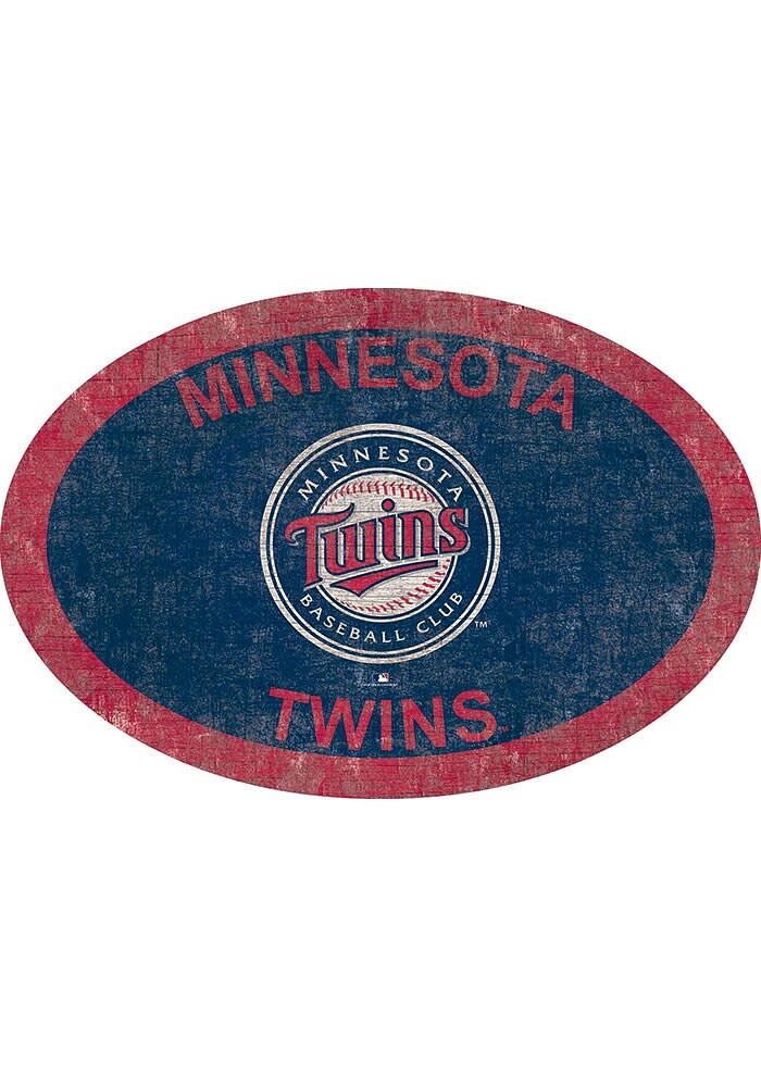 Minnesota Twins 46 Inch Oval Team Sign - Blue