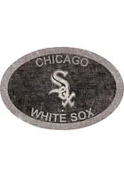 Chicago White Sox 46 Inch Oval Team Sign - Black