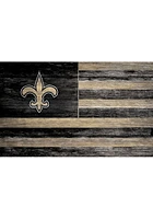 New Orleans Saints Distressed Flag 11x19 Sign - Black