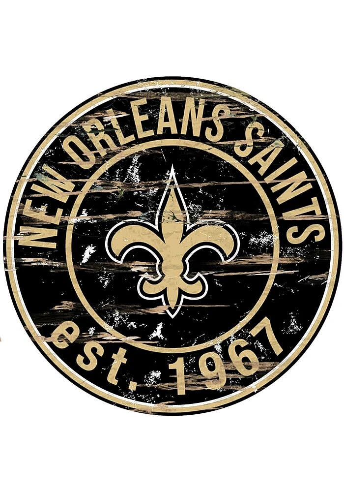 New Orleans Saints Established Date Circle 24 Inch Sign - Black