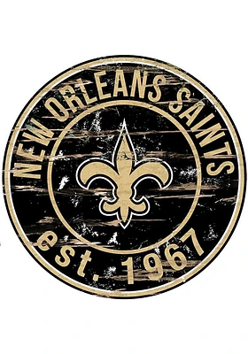 New Orleans Saints Established Date Circle 24 Inch Sign - Black