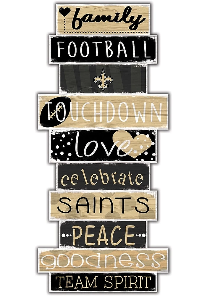 New Orleans Saints Celebrations Stack 24 Inch Sign - Black