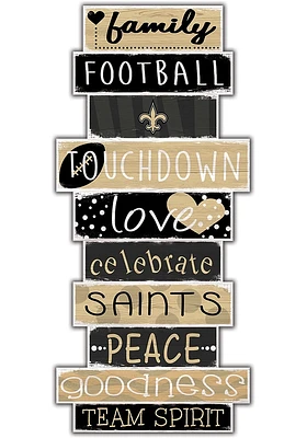 New Orleans Saints Celebrations Stack 24 Inch Sign - Black