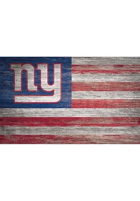 New York Giants Distressed Flag 11x19 Sign - Blue