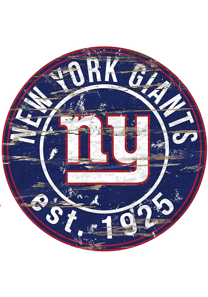 New York Giants Established Date Circle 24 Inch Sign - Blue