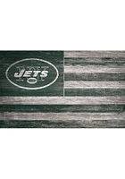 New York Jets Distressed Flag 11x19 Sign - Green
