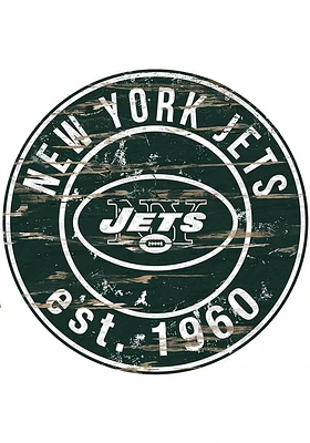 New York Jets Established Date Circle 24 Inch Sign - Green
