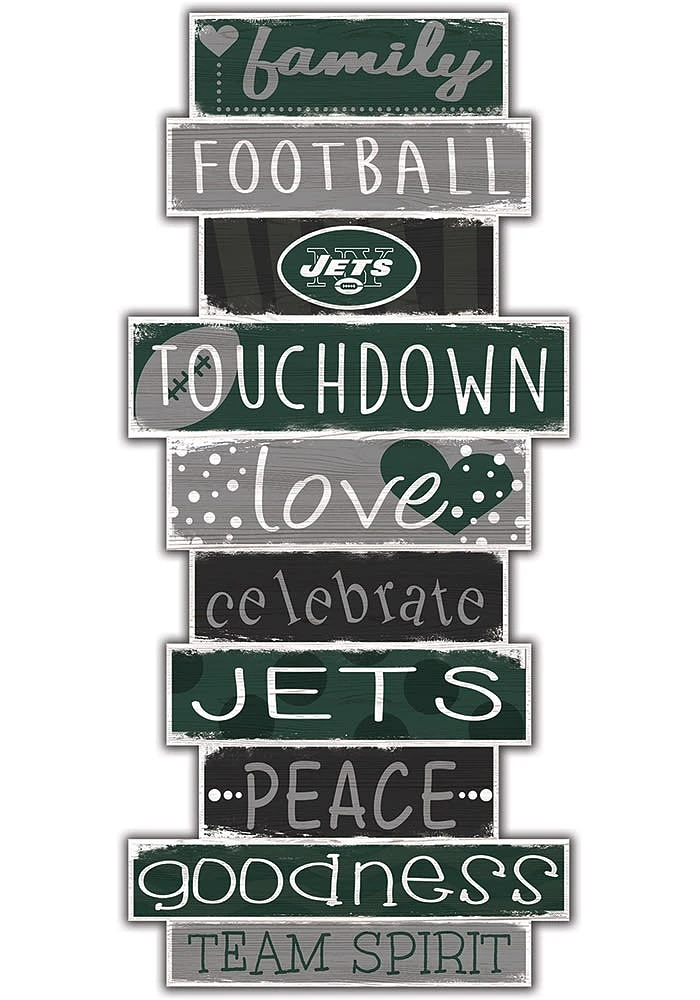 New York Jets Celebrations Stack 24 Inch Sign - Red