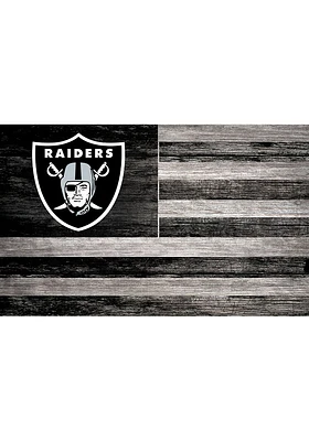 Las Vegas Raiders Distressed Flag 11x19 Sign - Black