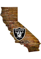 Las Vegas Raiders Distressed State 24 Inch Sign - Brown