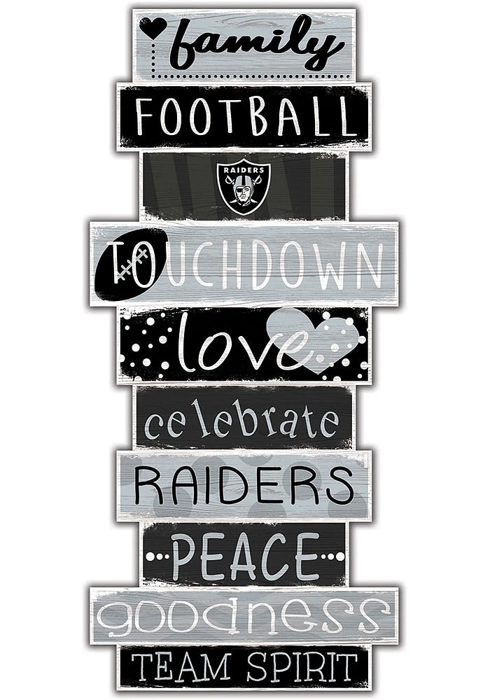 Las Vegas Raiders Celebrations Stack 24 Inch Sign - Black