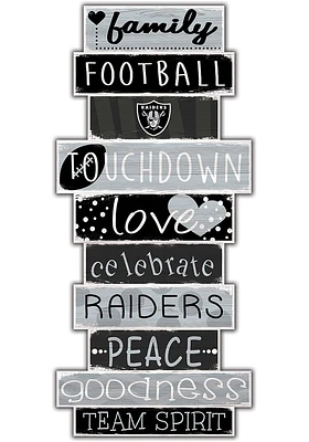 Las Vegas Raiders Celebrations Stack 24 Inch Sign - Black