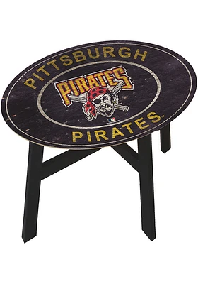 Pittsburgh Pirates Vintage Logo Heritage Black End Table