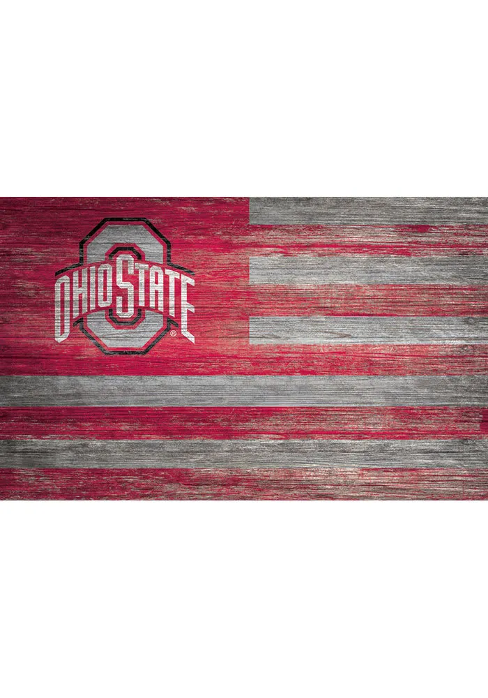 Ohio State Buckeyes Distressed Flag 11x19 Sign