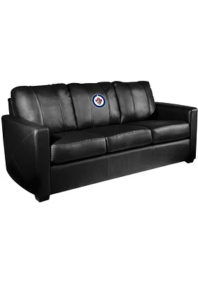 Winnipeg Jets Faux Leather Sofa - Black