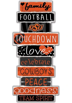 Oklahoma State Cowboys Celebrations Stack 24 Inch Sign - Orange