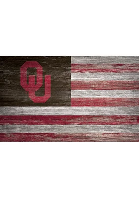 Oklahoma Sooners Distressed Flag 11x19 Sign - Black