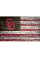 Oklahoma Sooners Distressed Flag 11x19 Sign - Black