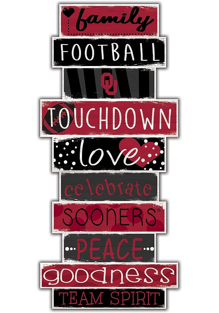 Oklahoma Sooners Celebrations Stack 24 Inch Sign - Crimson