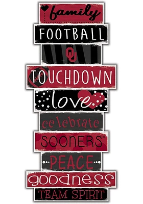 Oklahoma Sooners Celebrations Stack 24 Inch Sign - Crimson