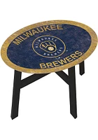 Milwaukee Brewers Distressed Navy Blue End Table