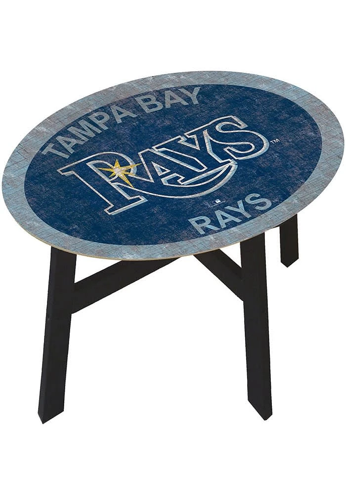 Tampa Bay Rays Distressed Blue End Table