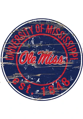 Ole Miss Rebels Established Date Circle 24 Inch Sign - Blue