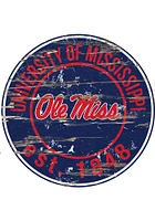 Ole Miss Rebels Established Date Circle 24 Inch Sign - Blue