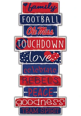Ole Miss Rebels Celebrations Stack 24 Inch Sign - Cardinal