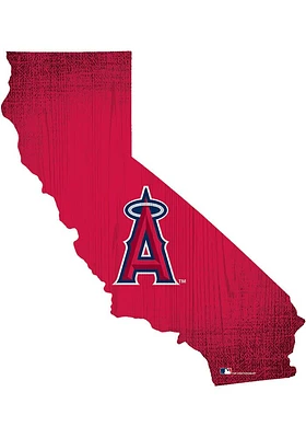 Los Angeles Angels State Cutout Sign - Red