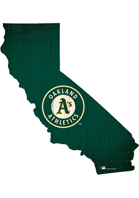 Oakland Athletics State Cutout Sign - Green