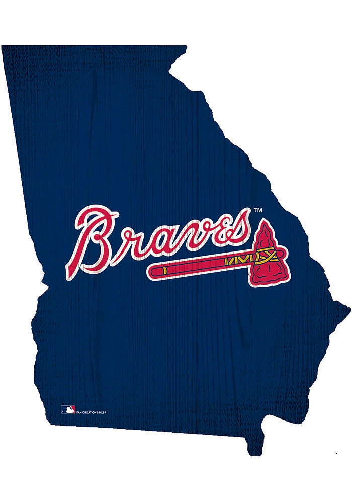 Atlanta Braves State Cutout Sign - Blue