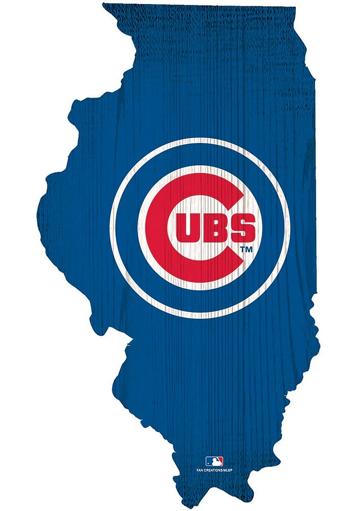 Chicago Cubs State Cutout Sign - Blue