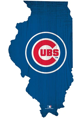 Chicago Cubs State Cutout Sign - Blue