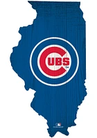 Chicago Cubs State Cutout Sign - Blue