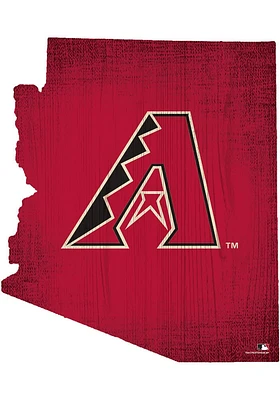 Arizona Diamondbacks State Cutout Sign - Red