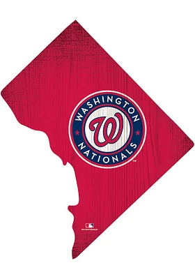 Washington Nationals State Cutout Sign - Red
