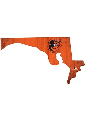 Baltimore Orioles State Cutout Sign - Orange