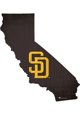 San Diego Padres State Cutout Sign - Brown