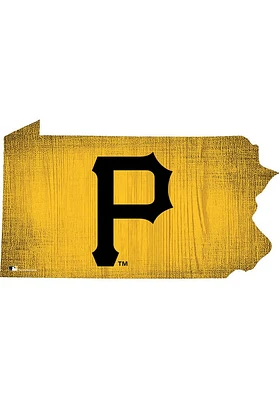 Pittsburgh Pirates State Cutout Sign - Black